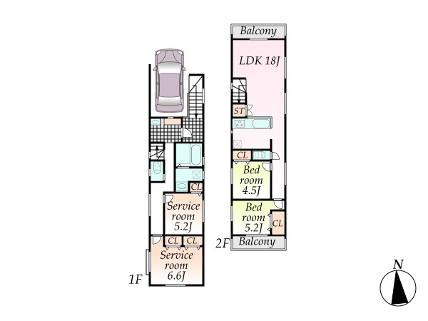 杉並区高円寺南1丁目　新築一戸建て（間取り図）